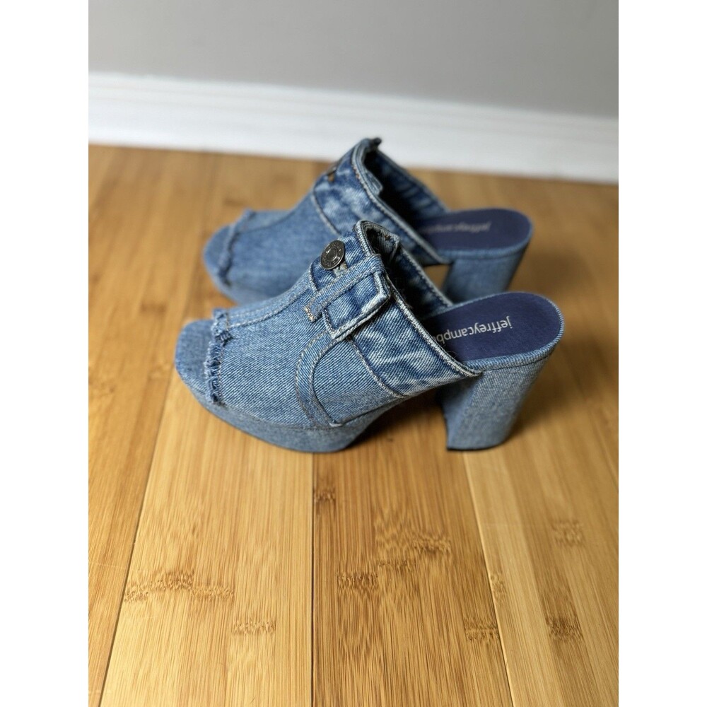 Jeffrey Campbell Women’s size 6.5 Jeanitic sandals denim platform mule - Picture 5 of 10